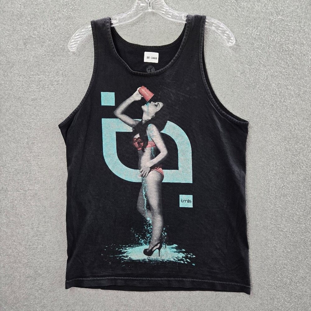 TMLS Men Tank Top M Black Graphic Print Babe To The Last Drop READ